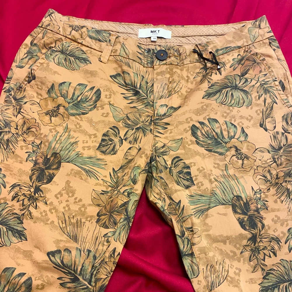 Creamy orange tropical pants